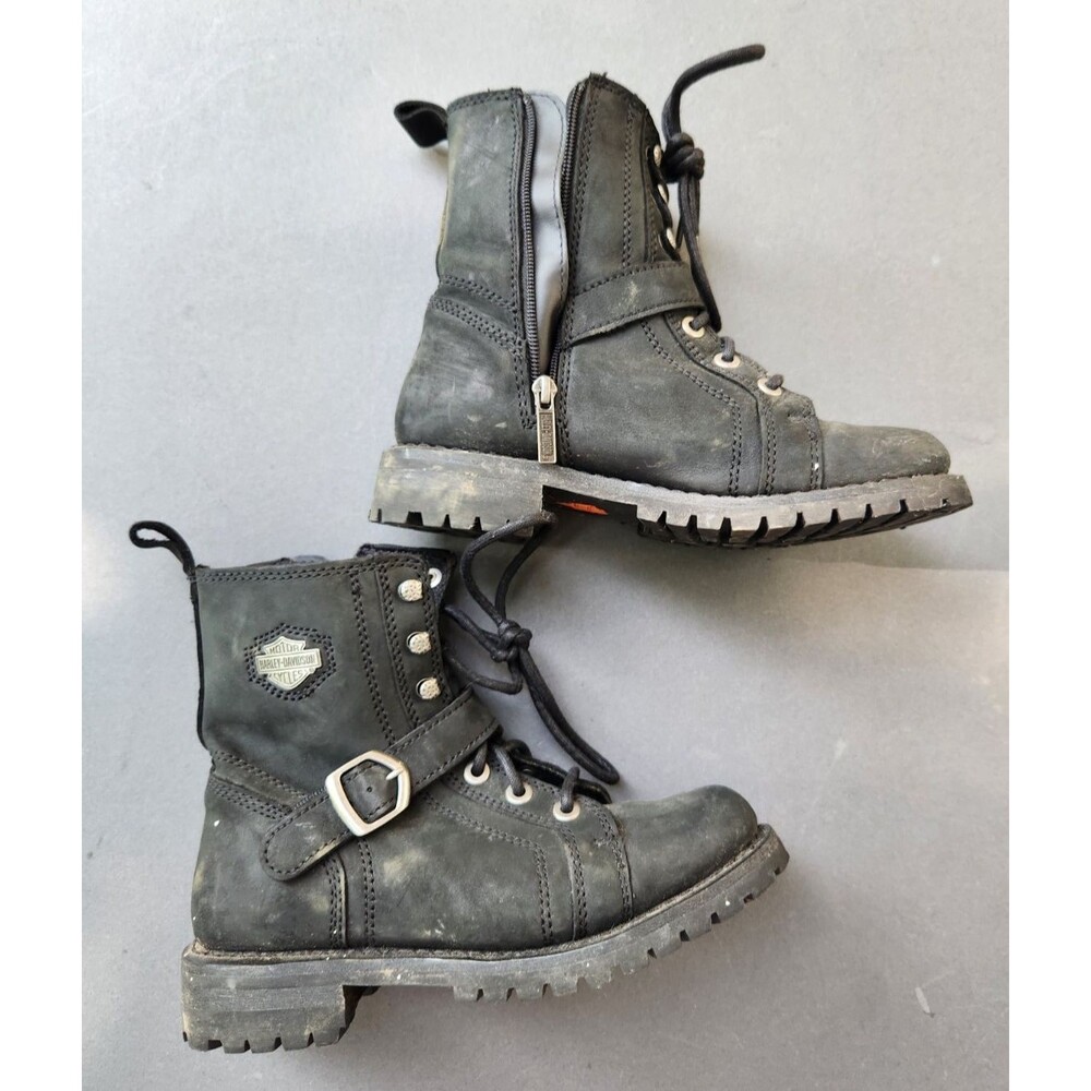 Harley Davidson Women's Size 7 Lornell 8-Inch Waterproof Black Motorcycle Boots